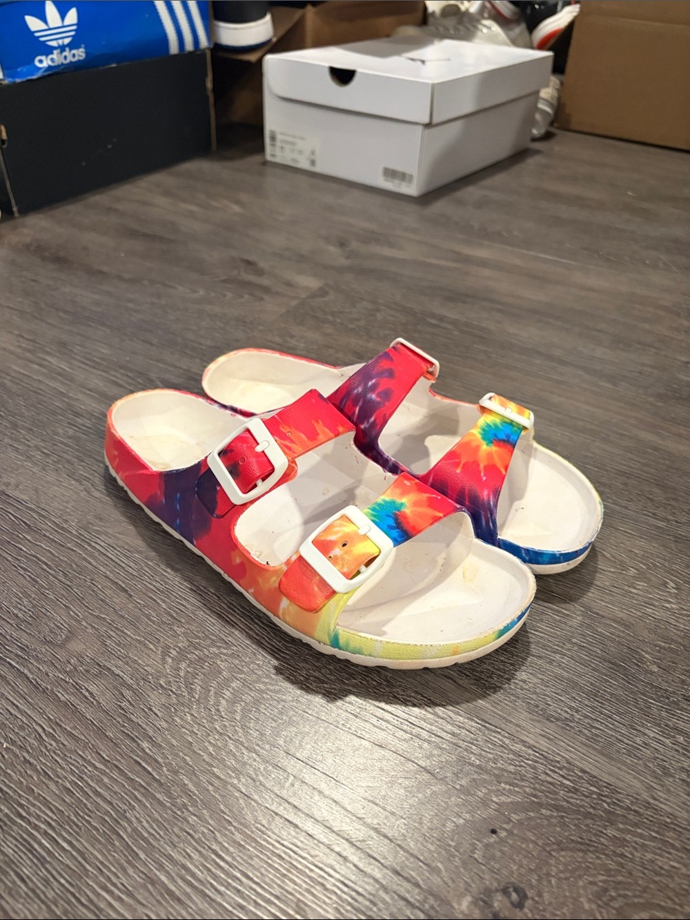 Tie-dye sandals